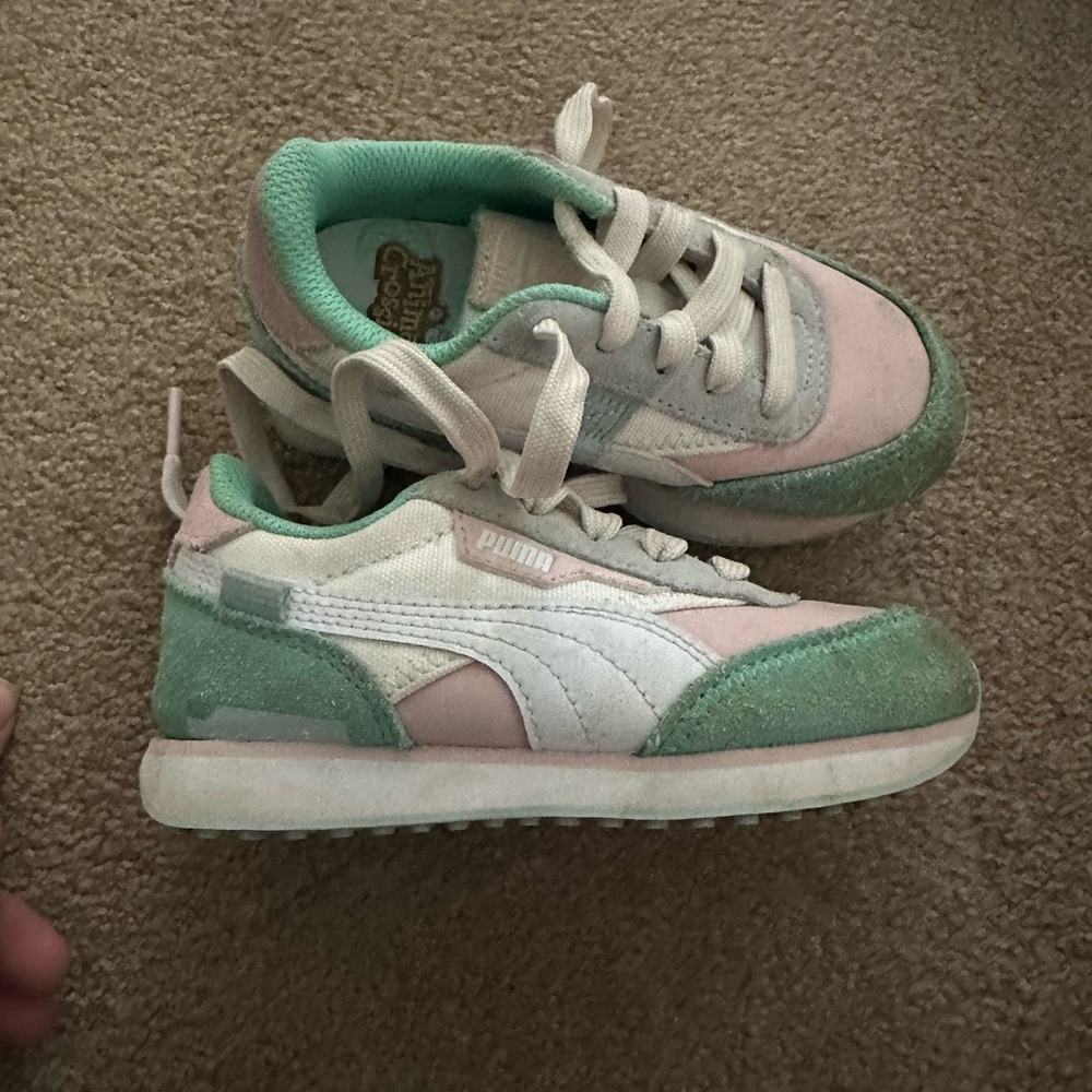 Puma Pink and Green Animal Crossing Sneakers Toddler 10.5